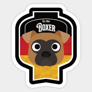 Boxer Dog - Distressed German Boxer Beer Label Design Sticker